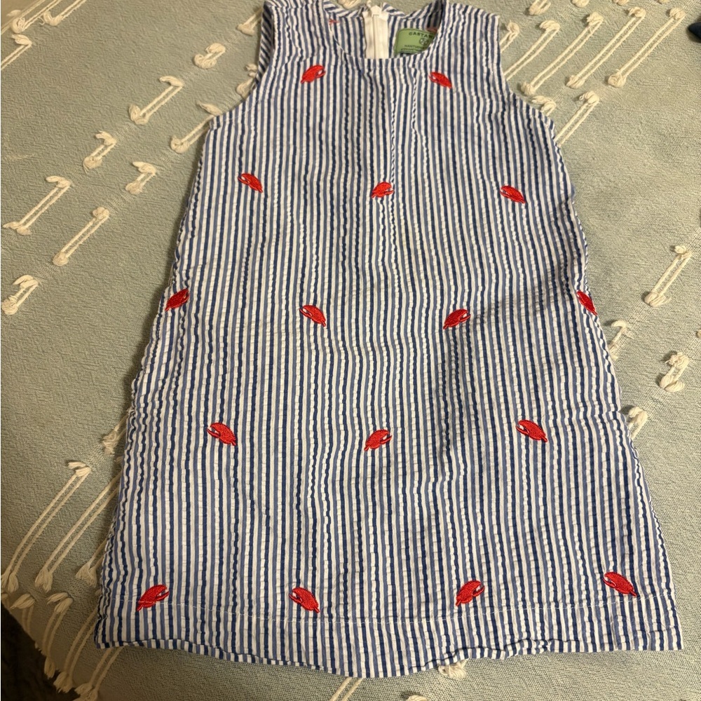 Castaway Blue and White Seersucker Shift Dress